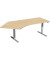Sitz-Steh-Schreibtisch Elektro Flex, elektrisch h&ouml;henverstellbar, 65-125cm (H), 216,6x113cm (BxT), Freiform, buche / silber
