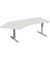 Sitz-Steh-Schreibtisch Elektro Flex, elektrisch höhenverstellbar, 65-125cm (H), 216,6x113cm (BxT), Freiform, grau / silber