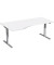 Sitz-Steh-Schreibtisch Elektro Flex, elektrisch h&ouml;henverstellbar, 65-125cm (H), 180x80cm (BxT), Freiform, wei&szlig; / silber