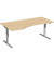 Sitz-Steh-Schreibtisch Elektro Flex, elektrisch h&ouml;henverstellbar, 65-125cm (H), 180x80cm (BxT), Freiform, buche / silber