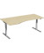 Sitz-Steh-Schreibtisch Elektro Flex, elektrisch höhenverstellbar, 65-125cm (H), 180x80cm (BxT), Freiform, ahorn / silber