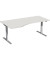 Sitz-Steh-Schreibtisch Elektro Flex, elektrisch h&ouml;henverstellbar, 65-125cm (H), 180x80cm (BxT), Freiform, grau / silber
