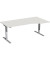 Sitz-Steh-Schreibtisch Elektro Flex, elektrisch höhenverstellbar, 65-125cm (H), 180x80cm (BxT), Freiform, grau / silber