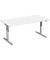Sitz-Steh-Schreibtisch Elektro Flex, elektrisch höhenverstellbar, 65-125cm (H), 160x80cm (BxT), rechteckig, weiß / silber