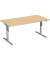 Sitz-Steh-Schreibtisch Elektro Flex, elektrisch höhenverstellbar, 65-125cm (H), 160x80cm (BxT), rechteckig, buche / silber
