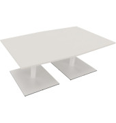 Besprechungstisch communication 810017201, 72cm (H), 200x100/110cm (BxT), Tonnenform, weiß / weiß