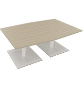Besprechungstisch communication 810017271, 72cm (H), 200x100/110cm (BxT), Tonnenform, eiche natur / weiß