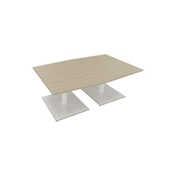 4003969064621 - Besprechungstisch communication 72cm (H) 200x100 110cm (BxT) Tonnenform eiche natur   weiß 4003969064621 Soennecken