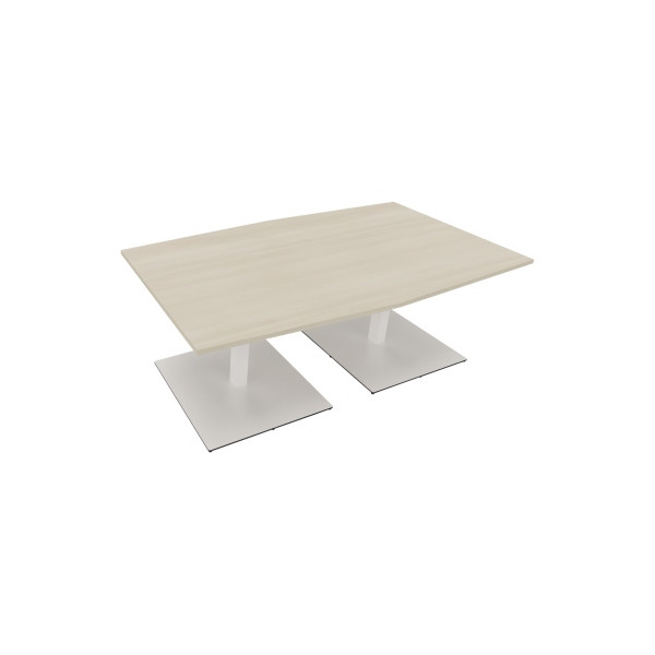 4003969064591 - Besprechungstisch communication 72cm (H) 200x100 110cm (BxT) Tonnenform akazie hell   weiß 4003969064591 Soennecken