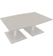 Besprechungstisch communication 810017281, 72cm (H), 200x100/110cm (BxT), Tonnenform, lichtgrau / weiß