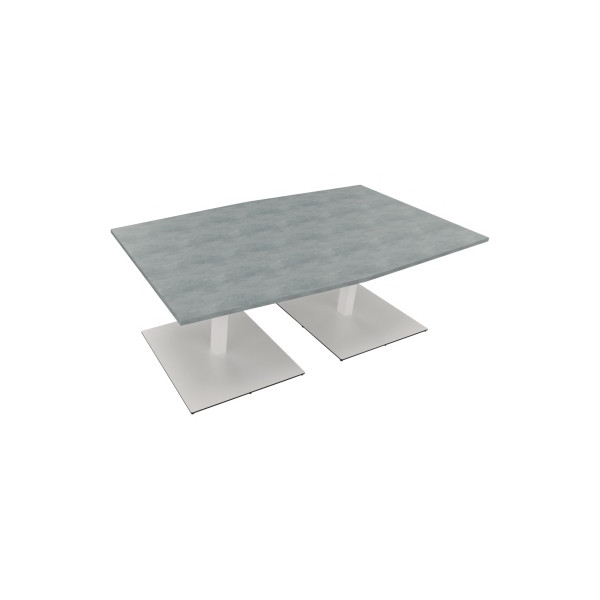 4003969064607 - Besprechungstisch communication 72cm (H) 200x100 110cm (BxT) Tonnenform beton hell   weiß 4003969064607 Soennecken