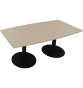Besprechungstisch communication 810017371, 72cm (H), 180x80/90cm (BxT), Tonnenform, eiche natur / anthrazit metallic