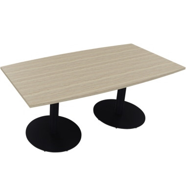 Besprechungstisch communication 810017371, 72cm (H), 180x80/90cm (BxT), Tonnenform, eiche natur / anthrazit metallic
