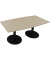 Besprechungstisch communication 810017371, 72cm (H), 180x80/90cm (BxT), Tonnenform, eiche natur / anthrazit metallic