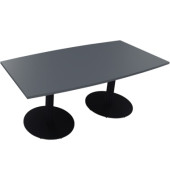 Besprechungstisch communication 810017382, 72cm (H), 180x80/90cm (BxT), Tonnenform, lavagrau / anthrazit metallic