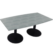 Besprechungstisch communication 810017383, 72cm (H), 180x80/90cm (BxT), Tonnenform, beton hell / anthrazit metallic