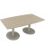 Besprechungstisch communication 810017471, 72cm (H), 180x80/90cm (BxT), Tonnenform, eiche natur / silber