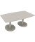 Besprechungstisch communication 810017481, 72cm (H), 180x80/90cm (BxT), Tonnenform, lichtgrau / silber