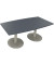 Besprechungstisch communication, 72cm (H), 180x80/90cm (BxT), Tonnenform, lavagrau / silber