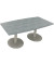 Besprechungstisch communication 810017483, 72cm (H), 180x80/90cm (BxT), Tonnenform, beton hell / silber
