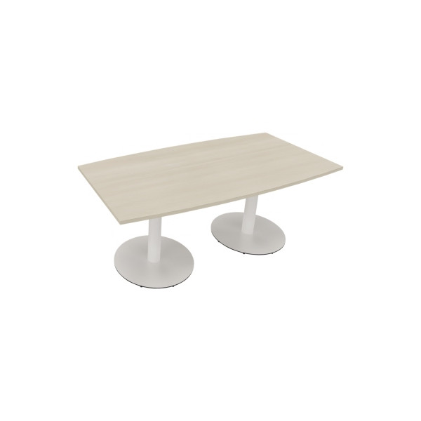 4003969064966 - Besprechungstisch communication 810017572 72cm (H) Tonnenform akazie hell   verkehrsweiß 4003969064966 Soennecken