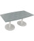 Besprechungstisch communication 810017583, 72cm (H), 180x80/90cm (BxT), Tonnenform, beton hell / weiß
