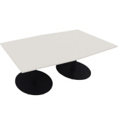 Besprechungstisch communication 810017601, 72cm (H), 200x100/110cm (BxT), Tonnenform, weiß / anthrazit metallic