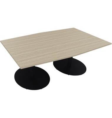 Besprechungstisch communication 810017671, 72cm (H), 200x100/110cm (BxT), Tonnenform, eiche natur / anthrazit metallic
