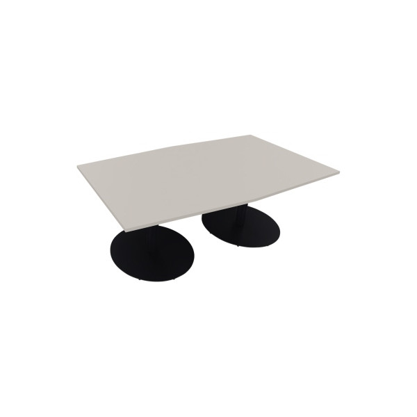 4003969064799 - Besprechungstisch communication 72cm (H) 200x100 110cm (BxT) Tonnenform lichtgrau   anthrazit metallic 4003969064799 Soennec