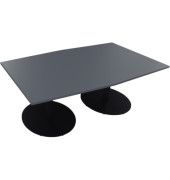 Besprechungstisch communication 810017682, 72cm (H), 200x100/110cm (BxT), Tonnenform, lavagrau / anthrazit metallic
