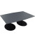 Besprechungstisch communication, 72cm (H), 200x100/110cm (BxT), Tonnenform, lavagrau / anthrazit metallic