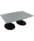 Besprechungstisch communication 810017683, 72cm (H), 200x100/110cm (BxT), Tonnenform, beton hell / anthrazit metallic