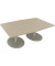 Besprechungstisch communication, 72cm (H), 200x100/110cm (BxT), Tonnenform, eiche natur / silber