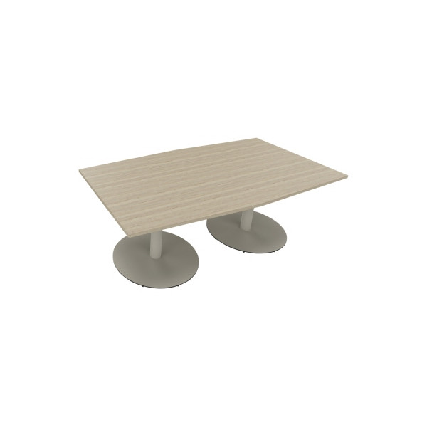 4003969064812 - Besprechungstisch communication 72cm (H) 200x100 110cm (BxT) Tonnenform eiche natur   silber 4003969064812 Soennecken