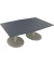 Besprechungstisch communication 810017782, 72cm (H), 200x100/110cm (BxT), Tonnenform, lavagrau / silber