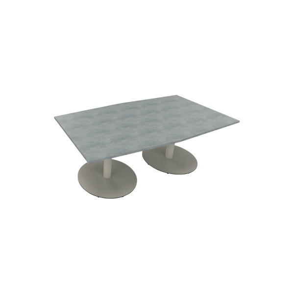 4003969064843 - Besprechungstisch communication 72cm (H) 200x100 110cm (BxT) Tonnenform beton hell   silber 4003969064843 Soennecken