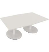 Besprechungstisch communication 810017801, 72cm (H), 200x100/110cm (BxT), Tonnenform, weiß / weiß