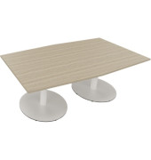Besprechungstisch communication 810017871, 72cm (H), 200x100/110cm (BxT), Tonnenform, eiche natur / weiß