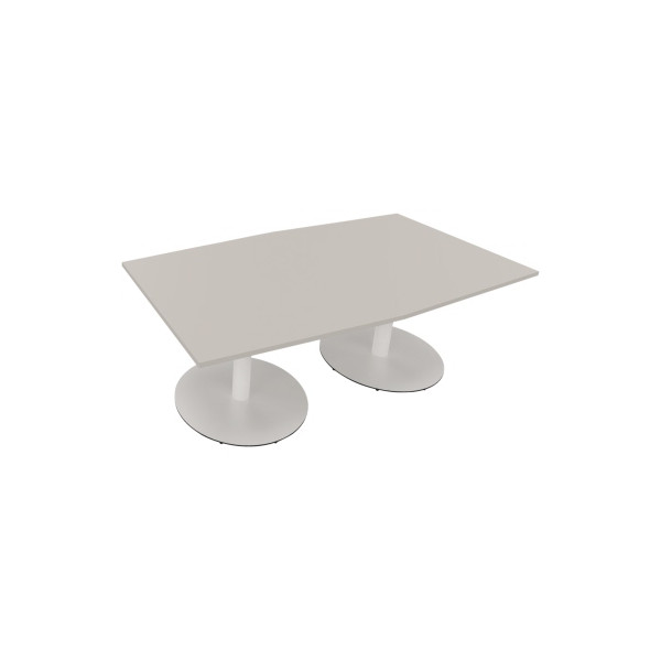 4003969064744 - Besprechungstisch communication 72cm (H) 200x100 110cm (BxT) Tonnenform lichtgrau   weiß 4003969064744 Soennecken