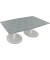 Besprechungstisch communication 810017883, 72cm (H), 200x100/110cm (BxT), Tonnenform, beton hell / weiß