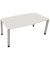 Besprechungstisch communication, h&ouml;henverstellbar 68-82cm (H), 180x80/90cm (BxT), Tonnenform, wei&szlig; / silber