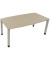 Besprechungstisch communication, h&ouml;henverstellbar 68-82cm (H), 180x80/90cm (BxT), Tonnenform, eiche natur / silber