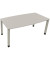 Besprechungstisch communication 810018081, höhenverstellbar 68-82cm (H), 180x80/90cm (BxT), Tonnenform, lichtgrau / silber