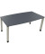 Besprechungstisch communication, h&ouml;henverstellbar 68-82cm (H), 180x80/90cm (BxT), Tonnenform, lavagrau / silber