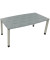 Besprechungstisch communication, h&ouml;henverstellbar 68-82cm (H), 180x80/90cm (BxT), Tonnenform, beton hell / silber