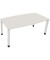 Besprechungstisch communication, h&ouml;henverstellbar 68-82cm (H), 180x80/90cm (BxT), Tonnenform, wei&szlig; / wei&szlig;