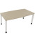 Besprechungstisch communication, h&ouml;henverstellbar 68-82cm (H), 180x80/90cm (BxT), Tonnenform, eiche natur / wei&szlig;