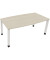 Besprechungstisch communication, h&ouml;henverstellbar 68-82cm (H), 180x80/90cm (BxT), Tonnenform, akazie hell / wei&szlig;