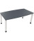 Besprechungstisch communication, h&ouml;henverstellbar 68-82cm (H), 180x80/90cm (BxT), Tonnenform, lavagrau / wei&szlig;