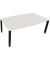 Besprechungstisch communication, h&ouml;henverstellbar 68-82cm (H), 200x100/110cm (BxT), Tonnenform, wei&szlig; / anthrazit metallic